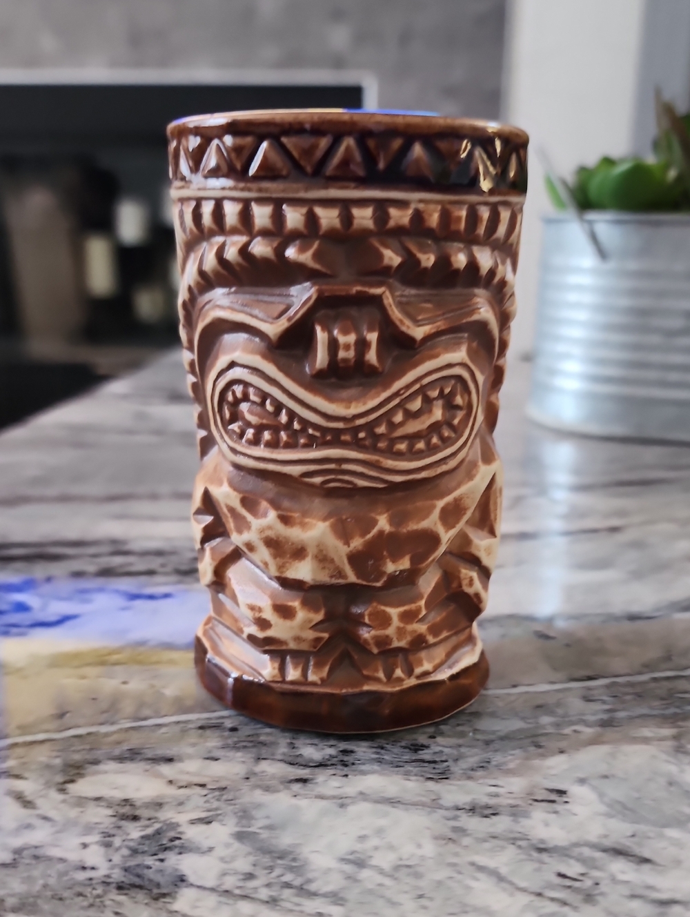 🥳Vintage 1970's Tiki Leilani Brown Ceramic Cocktail Tumbler Mug